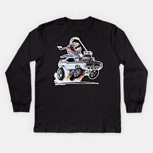 FISHTAILIN 1970 HEMI 'cuda white AAR Kids Long Sleeve T-Shirt